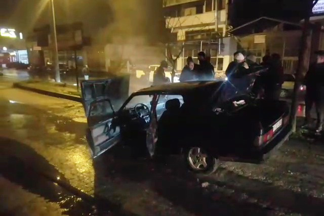 Seyir Halindeyken Yanan Otomobil Hurdaya Döndü