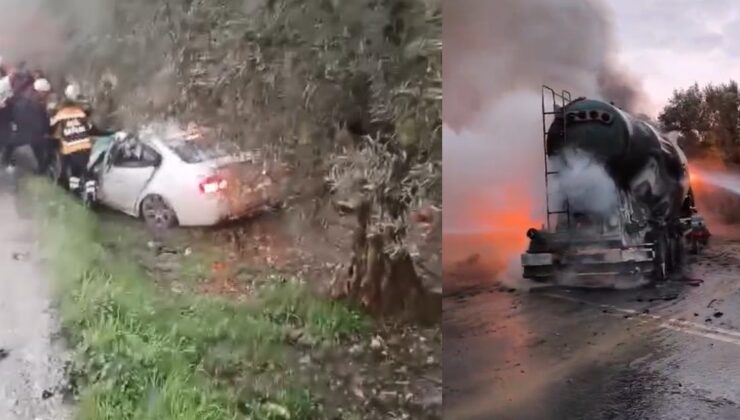 Tanker alev aldı muhtar hayatını kaybetti