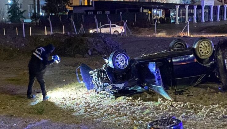 Bariyerlere çarpıp takla atan arabanın şoförü hayatını kaybetti