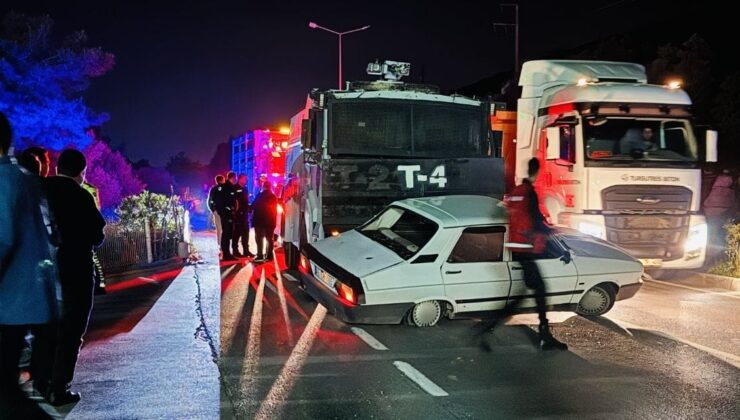 Bodrum’da TOMA ile araba çarpıştı
