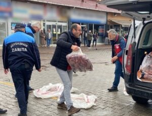 Otogarda 200 kilo kaçak et el geçirildi