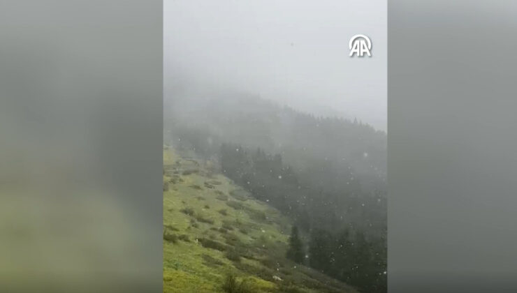 Kastamonu’da yaylalara lapa lapa kar yağdı