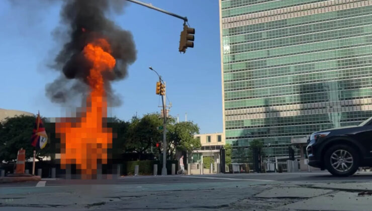 BM Genel Merkezi önünde kendini yaktı: New York’ta şok protesto